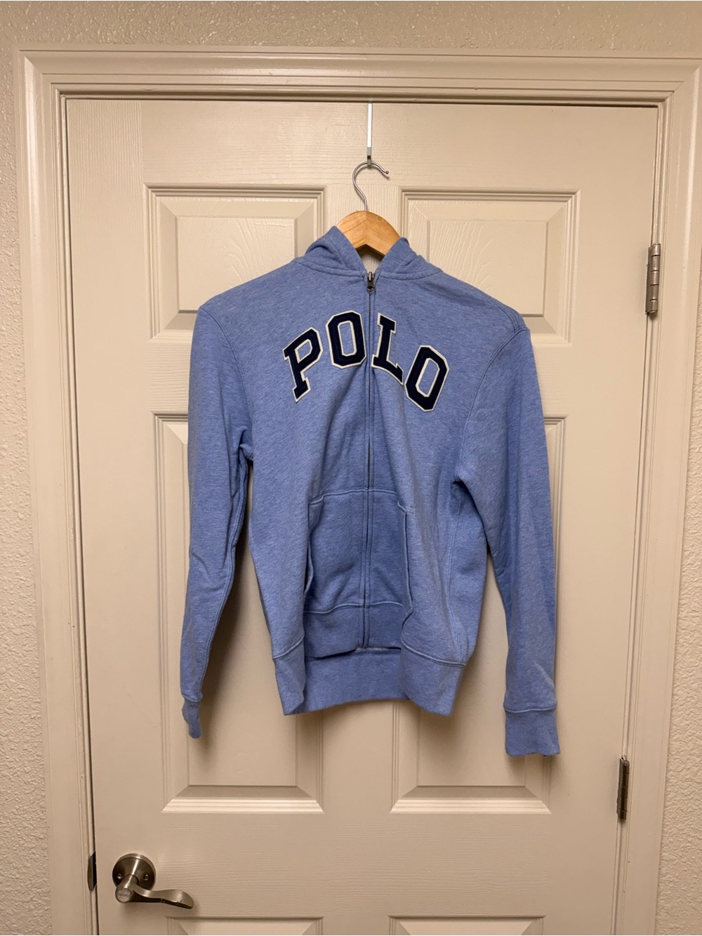 Polo by Ralph Lauren Light Blue Zip-Up Hoodie Sweater